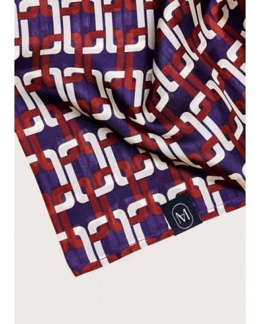 Foulard " Paris " Snood 100% soie Bleu Rouge Blanc