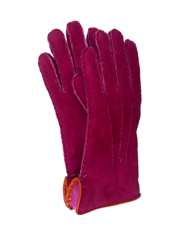 Gants Femme Mouton retourné gansé cuir