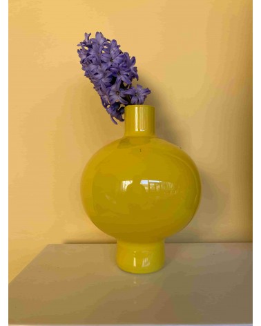 Vase " TouRon " Verre Recyclé - Jaune - opaque