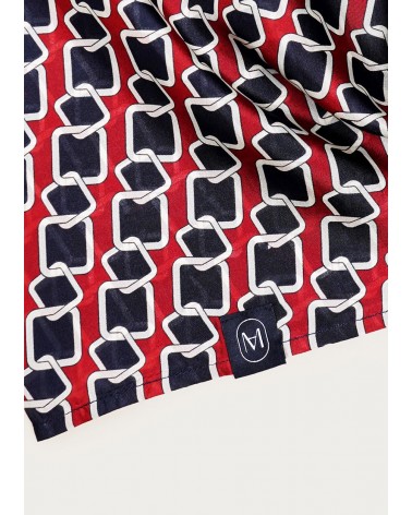 Foulard " Paris " Snood 100% soie Rouge Bleu blanc